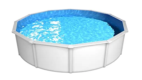 Steinbach Stahlwandpool Set Nuovo de Luxe II 012151 - 460 x 120 cm, robuster Pool in Weiß für bis zu 17.900 l Wasserinhalt, winterfest und ideal für die ganze Familie