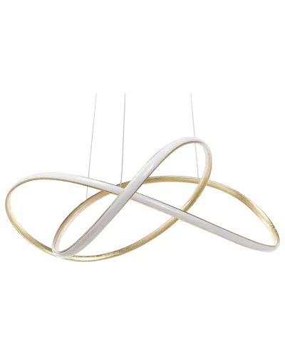 BELIANI Hängelampe LED Gold Aluminium 120 cm - Moderne Pendelleuchte aus leichtem Aluminium mit elegant geschwungener Form und warmweißem LED-Licht. Ideal für stilvolle Wohnzimmer und Esszimmer, sorgt für gleichmäßige Beleuchtung und setzt dekorative Akzente.