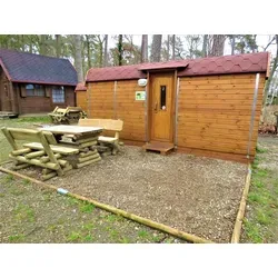 Camping Haus Winziges Fertighaus Holzhaus 230x480cm - Skandinavisches Gartenhaus mit isolierter, wasserdichter Bauweise, abschließbar und einfach zu montieren. Ideal für Garten oder Camping.