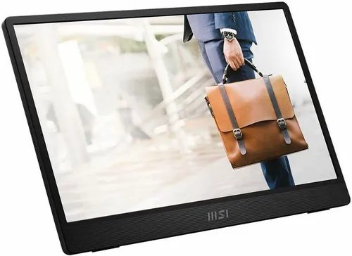 MSI PRO MP161DE 15,6" portabler IPS Monitor - FHD 1920x1080, ultra-schlank und leicht, ideal für mobile Nutzung als Zweitmonitor; TÜV-zertifizierter Blaulichtfilter schützt die Augen.