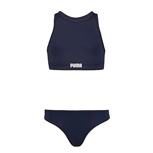 Puma Kinder Bikini Set Badebekleidung, Marineblau, Größe 128 - Stylisches Cover-Up Set für Mädchen, ideal für den Strand – mit schnelltrocknendem Material für maximalen Komfort und Bewegungsfreiheit.