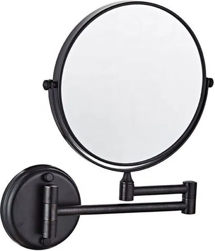 UNIQ Wandspiegel mit 10-facher Vergrößerung - Schwarz - Kosmetikspiegel mit 10-facher Vergrößerung, ideal für präzises Make-up und Haarstyling. 360° drehbar und aus rostfreiem Stahl für hohe Langlebigkeit.