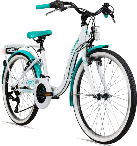 Bergsteiger Kinderfahrrad Atlantis 24 Zoll - Türkis, 18 Gang Shimano - Kinderfahrrad für 6-11 Jahre, ausgestattet mit 18 Gang Shimano Schaltung, StVZO konform und ideal für den Alltag. Ergonomischer Sattel und rutschfeste Pedale sorgen für Komfort und Sicherheit.