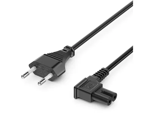 deleyCON deleyCON 3m Netzkabel Stromkabel Eurostecker auf C7 Buchse 90° Stromkabel