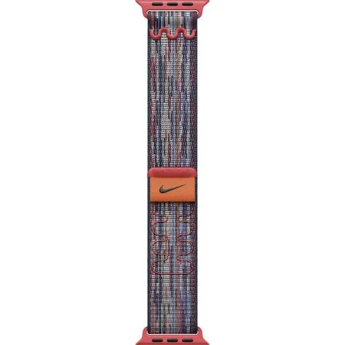 Apple Smartwatch-Armband Nike Sport Loop, blau-rot - Smartwatch-Armbänder für Apple Watch 40 mm, komfortabler Klettverschluss und atmungsaktives Nylon für optimalen Tragekomfort beim Sport.
