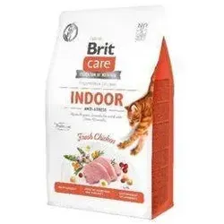 BRIT Care Cat Grain-Free Indoor Anti-Stress 400g - Hypoallergenes Alleinfuttermittel für ausgewachsene Katzen, mit frischem Huhn und 5% Rabatt-Code BRIT-5