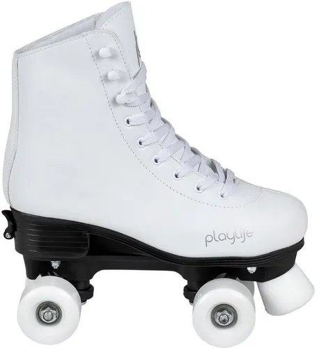 Playlife Rollschuhe Classic White adjustable 39/42 - Inliner für Einsteiger und Fortgeschrittene, verstellbar und mit sicherem Stopper vorne. Ideal für Kinder ab 6 Jahren, max. Benutzergewicht 100 kg.