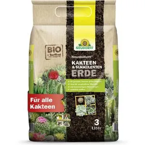 Blumenerde Neudorff NeudoHum Kakteen- & Sukkulentenerde, Bio, für Kakteen & Sukkulenten, torffrei, mit Dünger, 3 Liter