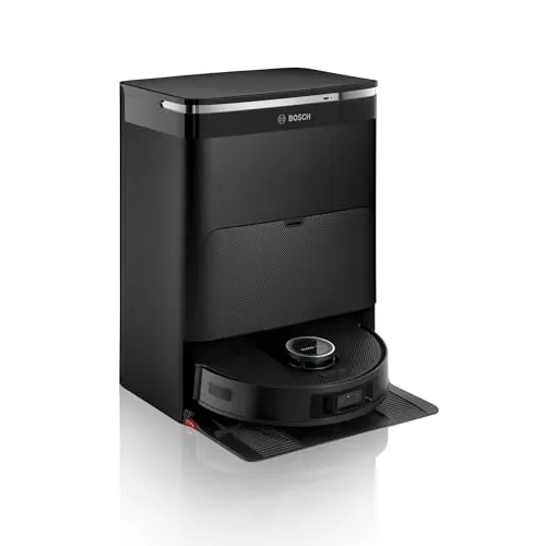 BOSCH Saugroboter Spotless Max Cam BCRDW3BX - Saugroboter mit 11.000 Pa Saugkraft und rotierenden Wischpads. Hohe Datensicherheit durch EU-Datenverarbeitung. Ideal für alle Bodenarten und einfache Steuerung über die Bosch Home Connect App.