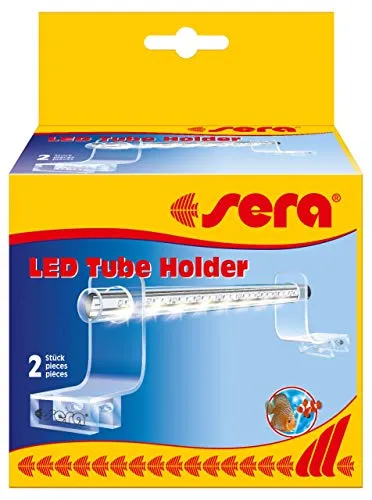 sera LED Tube Holder Clear (2 St) - Elegante Halterung für LED X-Change Tubes - Beleuchtung für Aquarien: Hochwertige Acrylglashalterung für die sichere Befestigung der sera LED X-Change Tubes über offenen Aquarien, geeignet für Glasstärken bis 13 mm.