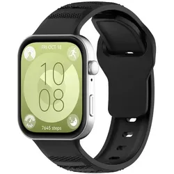 Für Huawei Watch Fit 3 Wavy Dot Textur Silikon Sport Arm Band Ersatz Schwarz