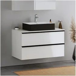 Duravit Waschbecken DuraBrezza, mit Hahnlochbank, 60x40x14 cm, aus Mineralguss – Farbe wählbar schwarz