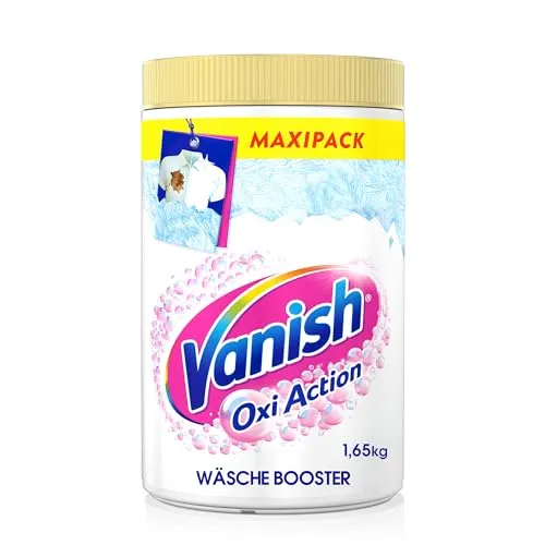 Vanish Fleckenentferner Weiss 1650 g - Effektiver Fleckenentferner für Stoffe, ideal zur gezielten Beseitigung von hartnäckigen Flecken. Mit spezieller Formel für strahlend weiße Wäsche.