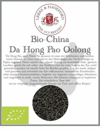 Halbfermentierter Tee Bio China Da Hong Pao Oolong 1kg