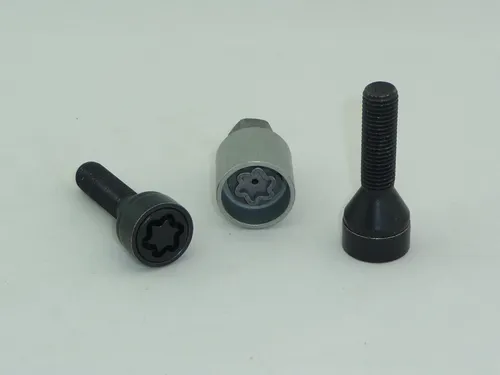 H&R Felgenschlösser Felgenschloß 2 Stk. schwarz M14x1,25x50 Kegelbund 60 Grad - Felgenschlösser für optimalen Diebstahlschutz, inklusive 2 Schloßbolzen und Adapter, ideal für Vorder- oder Hinterachse, aus robustem Stahl für hohe Festigkeit.
