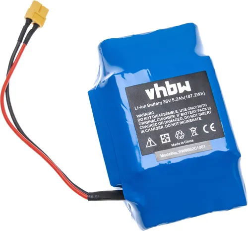 vhbw Akku kompatibel mit Bluewheel HX550, HX600 E-Scooter, Hoverboard (5200 mAh, 36 V, Li-Ion, mit Kabel)
