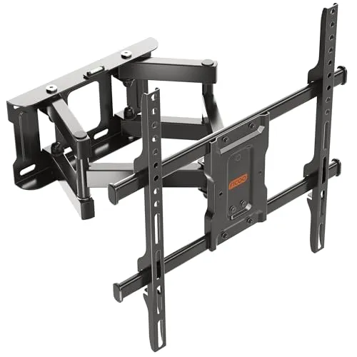 RICOO Schwenkbare TV Wandhalterung für 32-65 Zoll Fernseher - TV-Wandhalterung mit 120° Schwenkfunktion und Neigbarkeit bis +/-10°. Hohe Belastbarkeit bis 50kg, für alle gängigen VESA-Normen geeignet.