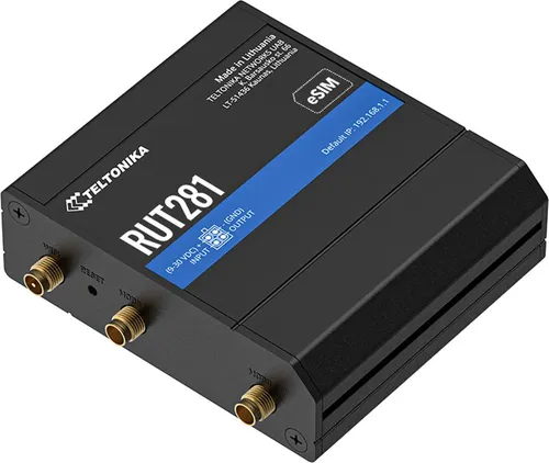 Teltonika RUT281 CAT4 LTE Router mit SIM und eSIM - Zuverlässiger CAT4 LTE Router für schnelles Internet, flexibel nutzbar mit SIM und eSIM, ideal für mobile Anwendungen und professionellen Einsatz.