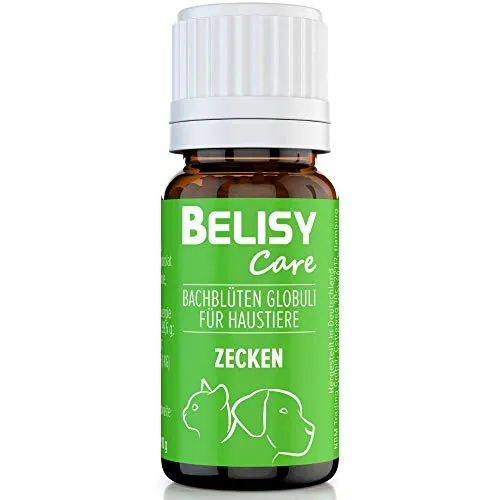BELISY Zecken Bachblüten Kügelchen für Hunde & Katzen - Spezial Bachblütenmischung bei Zecken mit Grapefruitkernextrakt - alkoholfrei - 10 g