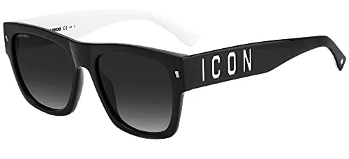 Dsquared Unisex Icon 0004/s Sunglasses, 80S/9O Black White, 55