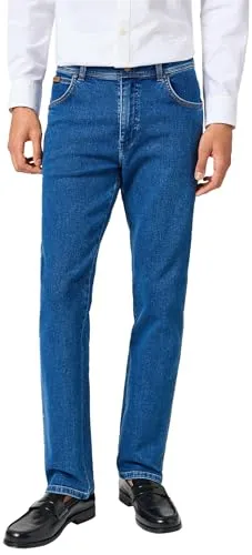 Wrangler Men's Texas Jeans, Midnight Shadow, 46/34 - Bequeme Regular Fit Jeans aus 80% Baumwolle, ideal für den Alltag. Pflegeleicht und mit robustem Reißverschluss für optimalen Tragekomfort.