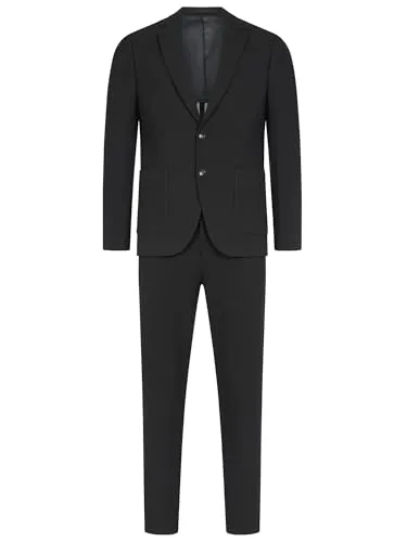 JEFF Herren JFLandon Set Anzug 2-teilig Sakko Hose Bundle | Regular Fit Anzug für Männer in Schwarz, Größe 48 - Modischer 2-teiliges Anzugset aus hochwertigem Materialmix für optimale Bewegungsfreiheit. Vielseitig kombinierbar für jeden Anlass – ob elegant oder casual. Ideal für stilbewusste Männer, die Wert auf Komfort legen.