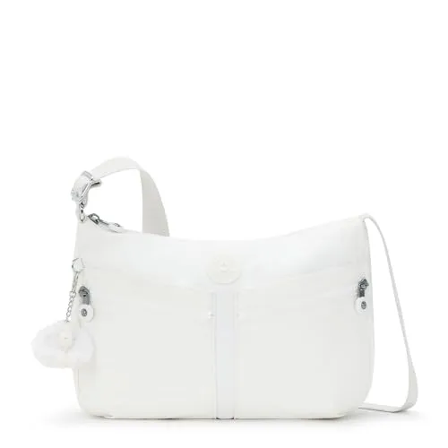 Kipling IZELLAH Mittelgroße Umhängetasche, Pure Alabaster (Weiß) - Stylische Umhängetasche mit viel Stauraum und praktischen Fächern, ideal für den Alltag und unterwegs.