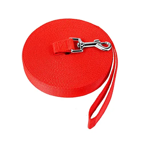 NavoX Trainingsleine für Hunde, 20m Nylon-Leine für Wandern, Camping, Jagd, Hinterhof rot