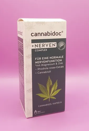 Cannabidoc + Nerven Complex Magnesium Hanföl Rhodiola 60St  Kaps. PZN 17882375