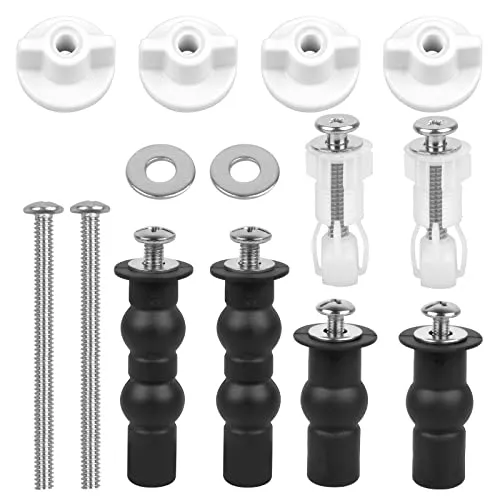 Colexy 5 Paare Schraube Behoben Toilettensitz, Edelstahl Toiletten Sitz Befestigungsset, Erweiterungsbolzen aus Gummi, Universal WC Deckel Scharnier, Toilettendeckel Schrauben Zubehör