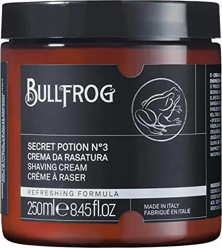BULLFROG Secret Potion N.3 Shaving Cream - Rasiercreme für erfrischende Rasuren, mit belebender Wirkung für eine wache Haut, ideal für den modernen Mann.