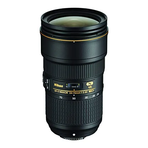 Nikon 20052 AF-S Nikkor 24-70mm 1:2.8E ED VR Objektiv - Objektive für Spiegelreflexkameras mit exzellenter Abbildungsleistung und Bildstabilisator (VR) für gestochen scharfe Aufnahmen, auch bei schwierigen Lichtverhältnissen.