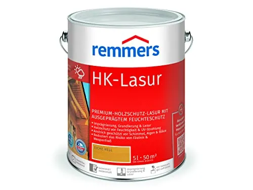 REMMERS HK-Lasur Dünnschichtlasur 5L - Holzschutz für Außen - Holzlasur in seidenmattem Glanz, ideal für den Außenbereich, schützt Ihr Holz langlebig und sorgt für eine ansprechende Optik.
