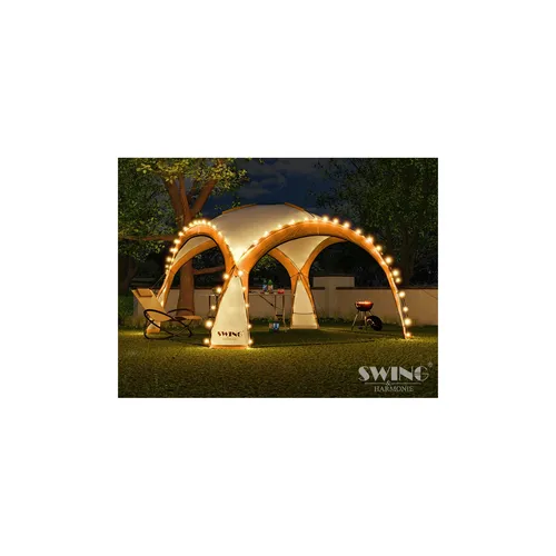 Swing&Harmonie LED Event Pavillon 3,6 x 3,6m - Pavillons mit Solarmodul und integrierter Beleuchtung, ideal für Gartenpartys und Veranstaltungen im Freien