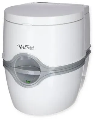 Thetford 92820 Porta Potti 565P - Tragbare Luxus Toilette in Weiß-Grau, 21 L Fäkalientank und 15 L Spülwassertank mit Füllstandsanzeige