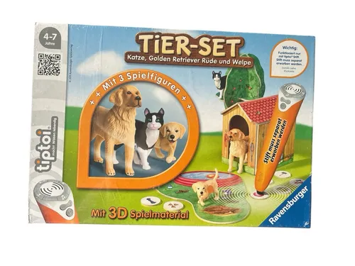 Ravensburger 00744 - tiptoi Tier-Set Golden Retriever - Tierfiguren für Kinder, interaktive Lerninhalte fördern Kreativität und freies Rollenspiel ab 4 Jahren mit dem audiodigitalen tiptoi System von Ravensburger