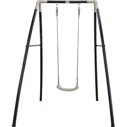 AXI Schaukel aus Metall in Anthrazit & Creme - Schaukel für Kinder, wetterfestes und robustes Gestell, fördert Gleichgewicht und Koordination, ideal für den Garten, max. Belastung 50 kg.