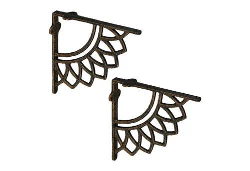 relaxdays Wandregalhalter Regalträger 2er Set Mandala-Design, Bronze