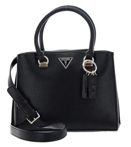 GUESS Women Noelle Girlfriend Satchel Bag, Schwarz