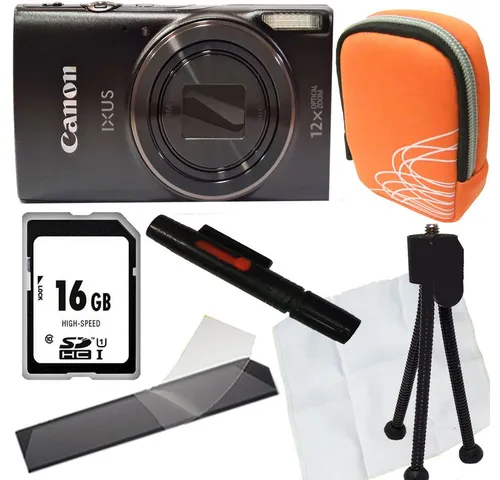 Canon Ixus 285 HS schwarz Set Angebot Tasche orange Vollformat-Digitalkamera