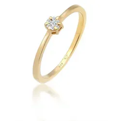 Elli DIAMONDS Verlobungsring mit Brillantschliff - Trauringe aus 585 Gelbgold mit 7 funkelnden Diamanten (0.045 ct) in Pavéfassung – das perfekte Symbol für ewige Liebe und Eleganz.