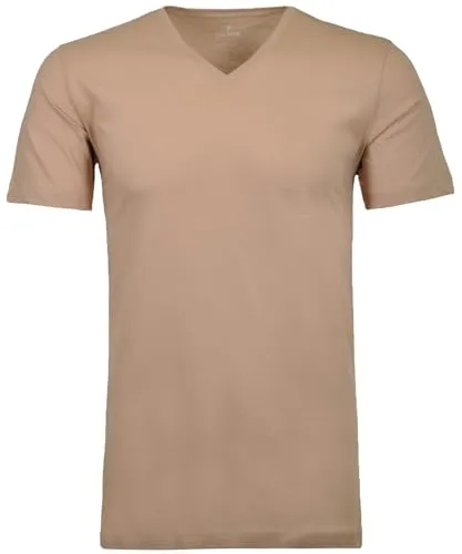 RAGMAN Herren T-Shirt Set, 3XL, Beige - Herren-Shirts, Doppelpack Body fit T-Shirt aus hochwertiger Baumwolle mit tiefem V-Ausschnitt, ideal für lässige Outfits und optimalen Tragekomfort.