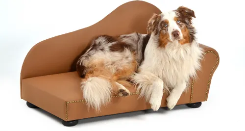 Silvio Design Heimtierottomane in Lederoptik Gr. 2 Nougat - Hochwertiges Hundebett in Lederoptik, urin- und speichelbeständig, reißfest und pflegeleicht – ideal für anspruchsvolle Haustierbesitzer.