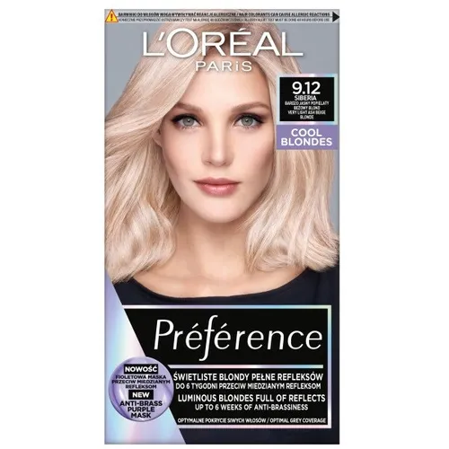 L’Oréal Paris Préférence Haarfarbe 9.12 Siberia - Haarfarben für Damen, langanhaltende, lebendige Farben mit intensivem Glanz und perfektem Grau-Kaschierungseffekt, ideal für eine dauerhafte Farbveränderung.