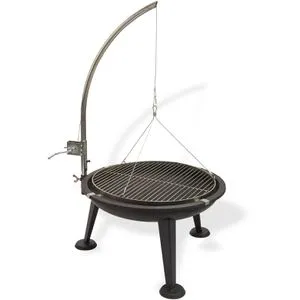 Dema Edelstahl Schwenkgrill 3-beinig Ø 55 cm - Perfekter Holzkohlegrill für Partys - Exklusiver Schwenkgrill aus robustem Edelstahl, höhenverstellbar und ideal für gesellige Abende im Freien. Auch als stilvoller Feuerkorb nutzbar.