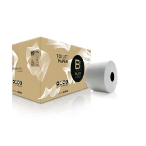 WEPA Professional GmbH BlackSatino Original Kompakt Toilettenpapierrollen, 2-lagig, Weiße Klopapierrollen in plastikfreier Verpackung, 1 Paket = 24 Rollen à 100 Meter 313840