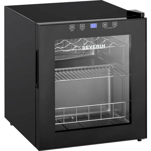 SEVERIN Weinkühlschrank 46 L für 15 Flaschen - Weinkühlschrank mit 46 L Volumen, ideal für 15 Flaschen, stufenlos einstellbare Temperatur von 5-18°C und leiser Betrieb mit nur 43 dB. Perfekte Lagerung für Ihre Weine!