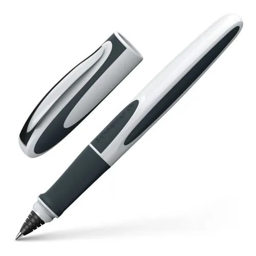Schneider Ray Tintenroller 0,5 mm in Weiß-Hellgrau - Ergonomisch, nachfüllbar und mit wasserlöslicher Tinte für ein angenehmes Schreibgefühl