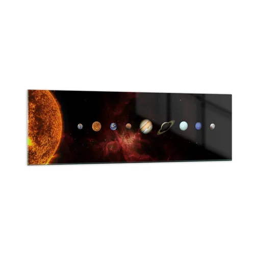Wandbilder 160x50cm Glasbild Sonnensystem Planeten Kosmos XXL Bilder Wanddeko