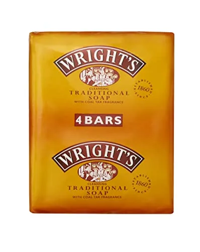 Wright's Steelteerseife für die tägliche Reinigung der Haut, geeignet für alle Hauttypen, 4 Riegel à 100 g